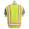 Erb Safety S385SC Solid Tricot Safety Vest, Class 2, Contrasting Tape, 5 pkts, LG 62881